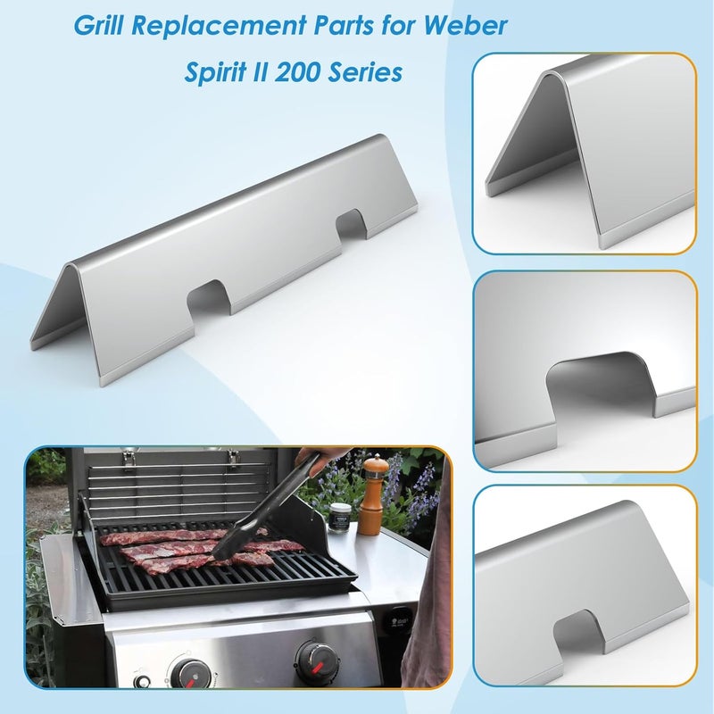 BBQration Grill Parts for Weber Spirit II Grill Replacement Parts, 7635 Flavorizer Bars, 69785 Grill Burner and Heat Deflector for Weber Spirit 2 Grill Parts, for Weber Spirit II E-210 E220 S210 S220 - Image 4